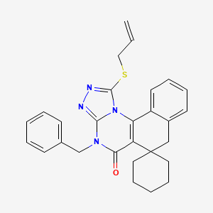 molecular formula C28H28N4OS B4687332 1-(allylthio)-4-benzyl-4H-spiro[benzo[h][1,2,4]triazolo[4,3-a]quinazoline-6,1'-cyclohexan]-5(7H)-one 