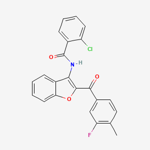 molecular formula C23H15ClFNO3 B4687340 2-chloro-N-[2-(3-fluoro-4-methylbenzoyl)-1-benzofuran-3-yl]benzamide 