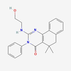 2-[(2-hydroxyethyl)amino]-5,5-dimethyl-3-phenyl-5,6-dihydrobenzo[h]quinazolin-4(3H)-one