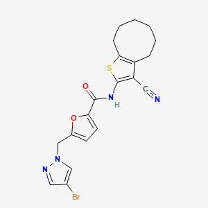 5-[(4-bromo-1H-pyrazol-1-yl)methyl]-N-(3-cyano-4,5,6,7,8,9-hexahydrocycloocta[b]thien-2-yl)-2-furamide