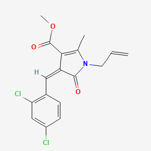 molecular formula C17H15Cl2NO3 B4687386 METHYL (4Z)-4-[(2,4-DICHLOROPHENYL)METHYLIDENE]-2-METHYL-5-OXO-1-(PROP-2-EN-1-YL)-4,5-DIHYDRO-1H-PYRROLE-3-CARBOXYLATE 