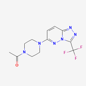 molecular formula C12H13F3N6O B4687393 1-{4-[3-(Trifluoromethyl)[1,2,4]triazolo[4,3-b]pyridazin-6-yl]piperazin-1-yl}ethanone 