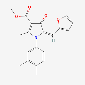 molecular formula C20H19NO4 B4687399 METHYL (5E)-1-(3,4-DIMETHYLPHENYL)-5-[(FURAN-2-YL)METHYLIDENE]-2-METHYL-4-OXO-4,5-DIHYDRO-1H-PYRROLE-3-CARBOXYLATE 