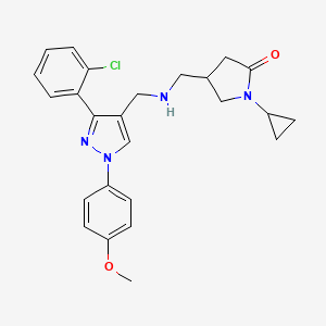 molecular formula C25H27ClN4O2 B4687428 4-[({[3-(2-chlorophenyl)-1-(4-methoxyphenyl)-1H-pyrazol-4-yl]methyl}amino)methyl]-1-cyclopropyl-2-pyrrolidinone 