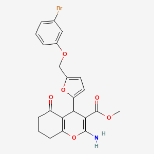 methyl 2-amino-4-{5-[(3-bromophenoxy)methyl]-2-furyl}-5-oxo-5,6,7,8-tetrahydro-4H-chromene-3-carboxylate