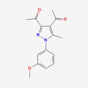 molecular formula C15H16N2O3 B4687462 1-[3-ACETYL-1-(3-METHOXYPHENYL)-5-METHYL-1H-PYRAZOL-4-YL]ETHAN-1-ONE 