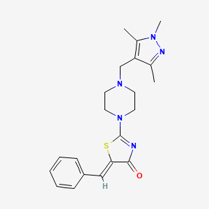 5-[(Z)-1-PHENYLMETHYLIDENE]-2-{4-[(1,3,5-TRIMETHYL-1H-PYRAZOL-4-YL)METHYL]PIPERAZINO}-1,3-THIAZOL-4-ONE