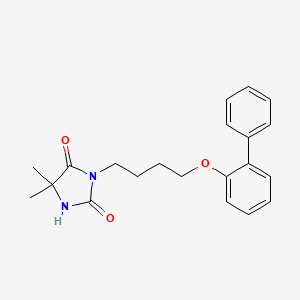 molecular formula C21H24N2O3 B4687495 3-[4-(2-biphenylyloxy)butyl]-5,5-dimethyl-2,4-imidazolidinedione 