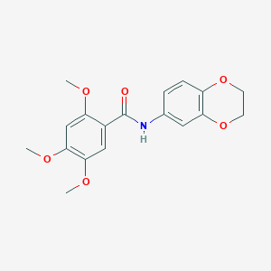 molecular formula C18H19NO6 B4687509 N-(2,3-dihydro-1,4-benzodioxin-6-yl)-2,4,5-trimethoxybenzamide 