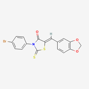 molecular formula C17H10BrNO3S2 B4687531 5-(1,3-benzodioxol-5-ylmethylene)-3-(4-bromophenyl)-2-thioxo-1,3-thiazolidin-4-one 