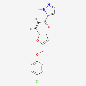 3-{5-[(4-chlorophenoxy)methyl]-2-furyl}-1-(1-methyl-1H-pyrazol-5-yl)-2-propen-1-one