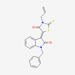 molecular formula C21H16N2O2S2 B4687569 3-(3-allyl-4-oxo-2-thioxo-1,3-thiazolidin-5-ylidene)-1-benzyl-1,3-dihydro-2H-indol-2-one 