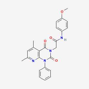 molecular formula C24H22N4O4 B4687576 2-(5,7-dimethyl-2,4-dioxo-1-phenyl-1,4-dihydropyrido[2,3-d]pyrimidin-3(2H)-yl)-N-(4-methoxyphenyl)acetamide 