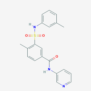 molecular formula C20H19N3O3S B4687629 4-methyl-3-{[(3-methylphenyl)amino]sulfonyl}-N-3-pyridinylbenzamide 