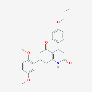 7-(2,5-dimethoxyphenyl)-4-(4-propoxyphenyl)-4,6,7,8-tetrahydro-2,5(1H,3H)-quinolinedione