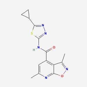 molecular formula C14H13N5O2S B4687662 N-(5-cyclopropyl-1,3,4-thiadiazol-2-yl)-3,6-dimethylisoxazolo[5,4-b]pyridine-4-carboxamide 