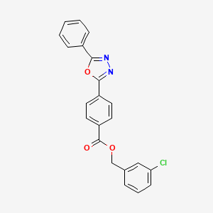 molecular formula C22H15ClN2O3 B4687678 3-chlorobenzyl 4-(5-phenyl-1,3,4-oxadiazol-2-yl)benzoate 