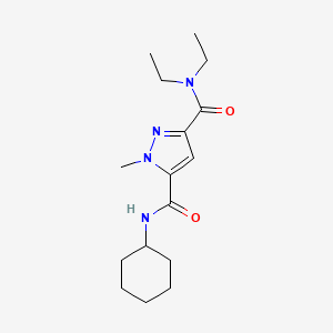 molecular formula C16H26N4O2 B4687763 N~5~-cyclohexyl-N~3~,N~3~-diethyl-1-methyl-1H-pyrazole-3,5-dicarboxamide 