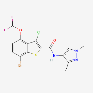 7-bromo-3-chloro-4-(difluoromethoxy)-N-(1,3-dimethyl-1H-pyrazol-4-yl)-1-benzothiophene-2-carboxamide