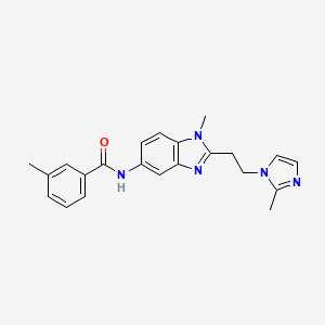 3-methyl-N-{1-methyl-2-[2-(2-methyl-1H-imidazol-1-yl)ethyl]-1H-benzimidazol-5-yl}benzamide