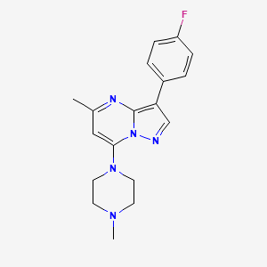 molecular formula C18H20FN5 B4687805 3-(4-fluorophenyl)-5-methyl-7-(4-methyl-1-piperazinyl)pyrazolo[1,5-a]pyrimidine 