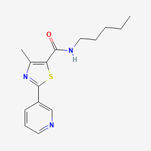 molecular formula C15H19N3OS B4687807 4-methyl-N-pentyl-2-(3-pyridinyl)-1,3-thiazole-5-carboxamide 