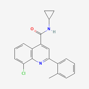 molecular formula C20H17ClN2O B4687837 8-chloro-N-cyclopropyl-2-(2-methylphenyl)-4-quinolinecarboxamide 