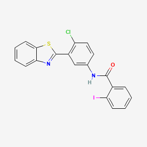 molecular formula C20H12ClIN2OS B4687847 N-[3-(1,3-benzothiazol-2-yl)-4-chlorophenyl]-2-iodobenzamide 