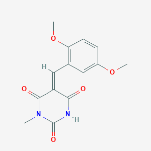 molecular formula C14H14N2O5 B4687856 5-(2,5-dimethoxybenzylidene)-1-methyl-2,4,6(1H,3H,5H)-pyrimidinetrione 