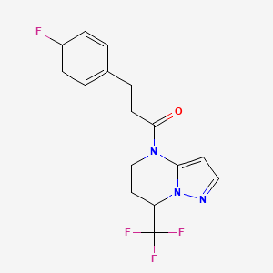 4-[3-(4-fluorophenyl)propanoyl]-7-(trifluoromethyl)-4,5,6,7-tetrahydropyrazolo[1,5-a]pyrimidine