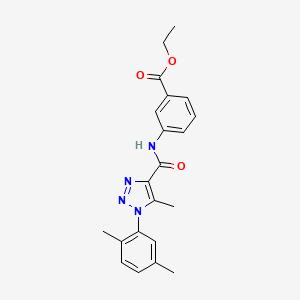 molecular formula C21H22N4O3 B4687882 ethyl 3-({[1-(2,5-dimethylphenyl)-5-methyl-1H-1,2,3-triazol-4-yl]carbonyl}amino)benzoate 