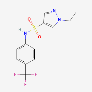 molecular formula C12H12F3N3O2S B4687895 1-ethyl-N-[4-(trifluoromethyl)phenyl]-1H-pyrazole-4-sulfonamide 