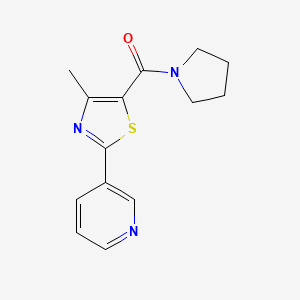 molecular formula C14H15N3OS B4687906 3-[4-methyl-5-(1-pyrrolidinylcarbonyl)-1,3-thiazol-2-yl]pyridine 