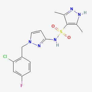 N-[1-(2-chloro-4-fluorobenzyl)-1H-pyrazol-3-yl]-3,5-dimethyl-1H-pyrazole-4-sulfonamide