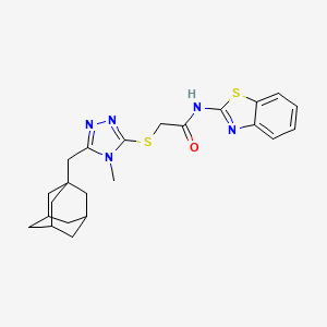 2-{[5-(1-adamantylmethyl)-4-methyl-4H-1,2,4-triazol-3-yl]thio}-N-1,3-benzothiazol-2-ylacetamide