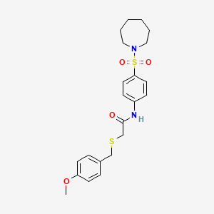 molecular formula C22H28N2O4S2 B4687954 N-[4-(1-azepanylsulfonyl)phenyl]-2-[(4-methoxybenzyl)thio]acetamide 