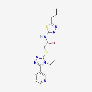 2-{[4-ethyl-5-(3-pyridinyl)-4H-1,2,4-triazol-3-yl]thio}-N-(5-propyl-1,3,4-thiadiazol-2-yl)acetamide