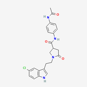 N-[4-(acetylamino)phenyl]-1-[2-(5-chloro-1H-indol-3-yl)ethyl]-5-oxo-3-pyrrolidinecarboxamide