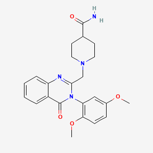 1-{[3-(2,5-dimethoxyphenyl)-4-oxo-3,4-dihydro-2-quinazolinyl]methyl}-4-piperidinecarboxamide