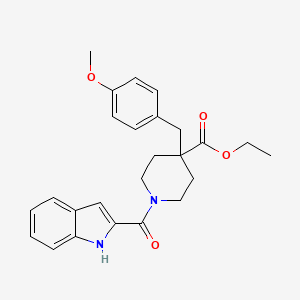 molecular formula C25H28N2O4 B4688055 ethyl 1-(1H-indol-2-ylcarbonyl)-4-(4-methoxybenzyl)-4-piperidinecarboxylate 