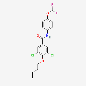 molecular formula C18H17Cl2F2NO3 B4688068 4-butoxy-3,5-dichloro-N-[4-(difluoromethoxy)phenyl]benzamide 