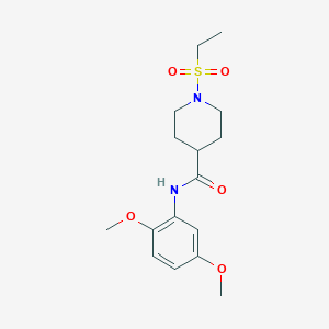 molecular formula C16H24N2O5S B4688074 N-(2,5-dimethoxyphenyl)-1-(ethylsulfonyl)-4-piperidinecarboxamide 