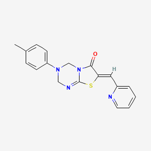 3-(4-methylphenyl)-7-(2-pyridinylmethylene)-3,4-dihydro-2H-[1,3]thiazolo[3,2-a][1,3,5]triazin-6(7H)-one