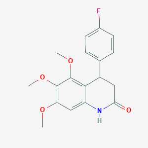 molecular formula C18H18FNO4 B4688143 4-(4-fluorophenyl)-5,6,7-trimethoxy-3,4-dihydro-2(1H)-quinolinone 