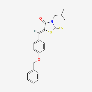 molecular formula C21H21NO2S2 B4688198 5-[4-(benzyloxy)benzylidene]-3-isobutyl-2-thioxo-1,3-thiazolidin-4-one 