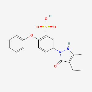 molecular formula C18H18N2O5S B4688207 5-(4-ethyl-5-hydroxy-3-methyl-1H-pyrazol-1-yl)-2-phenoxybenzenesulfonic acid 