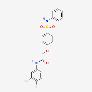 2-[4-(anilinosulfonyl)phenoxy]-N-(3-chloro-4-fluorophenyl)acetamide