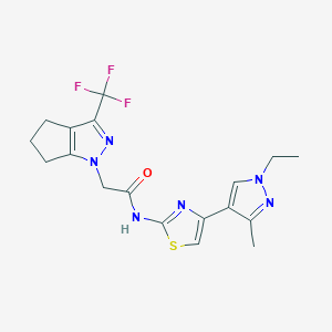 N-[4-(1-ethyl-3-methyl-1H-pyrazol-4-yl)-1,3-thiazol-2-yl]-2-[3-(trifluoromethyl)-5,6-dihydrocyclopenta[c]pyrazol-1(4H)-yl]acetamide