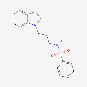 molecular formula C17H20N2O2S B4688242 N-[3-(2,3-dihydro-1H-indol-1-yl)propyl]benzenesulfonamide 