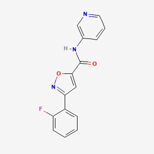 molecular formula C15H10FN3O2 B4688307 3-(2-fluorophenyl)-N-3-pyridinyl-5-isoxazolecarboxamide 